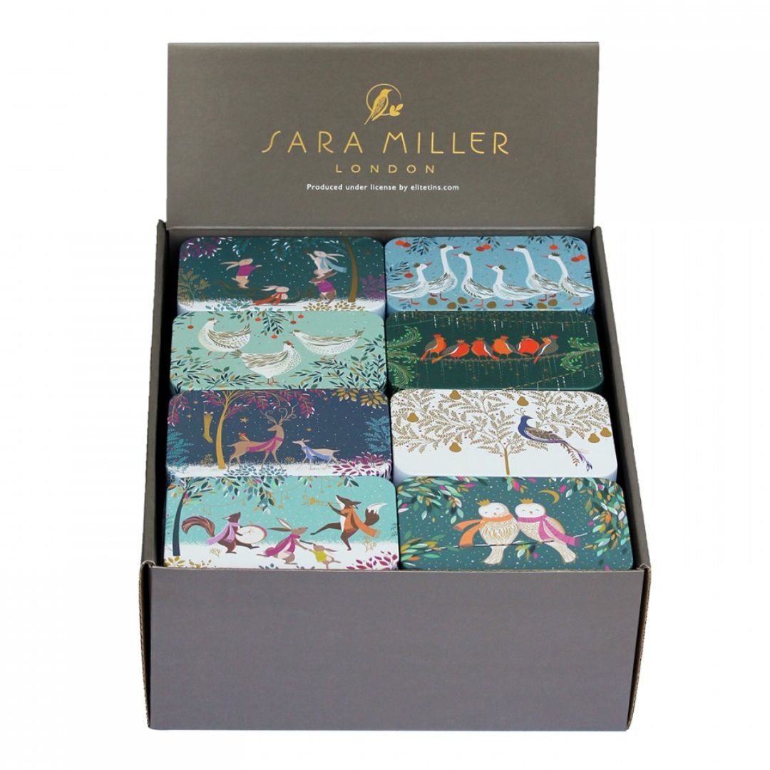 Sara Miller London Christmas Slip Lid Pocket Tins (Assorted Designs)